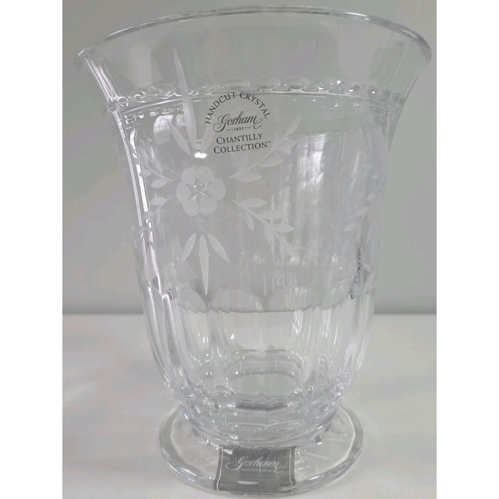 Vintage Gorham Chantilly Collection Biscuit Barrel Hand‎ Cut Crystal Vase